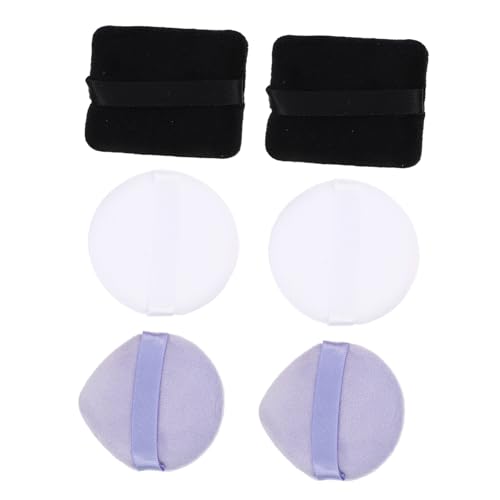SAFIGLE 6 Stück Teiliges Makeup Puderquaste Runde und Quadratische Puderquasten Weich und Wiederverwendbar für Lose Puder und Foundation zur Haut Unterwegs von SAFIGLE