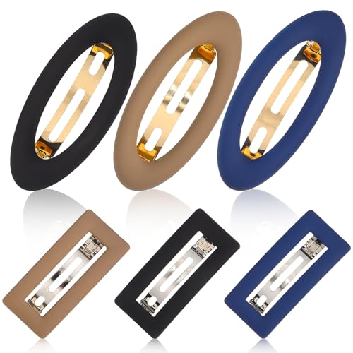 SAFIGLE 6 Stück Teiliges Matte Haarspangen Rechteckige und Ovalform Metall Haarclips für Damen für Verschiedene Frisuren aus Leichtem Pc und Gefertigt Starke Haltefunktion von SAFIGLE