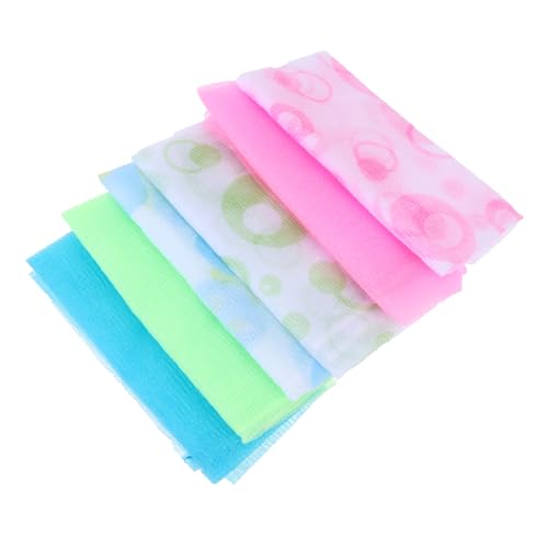 SAFIGLE 6 Stück Teiliges Peeling Badetücher Doppelseitige Körperreinigungstücher für Effektive Hautpflege für Bad Verschiedenen Farben Erhältlich von SAFIGLE