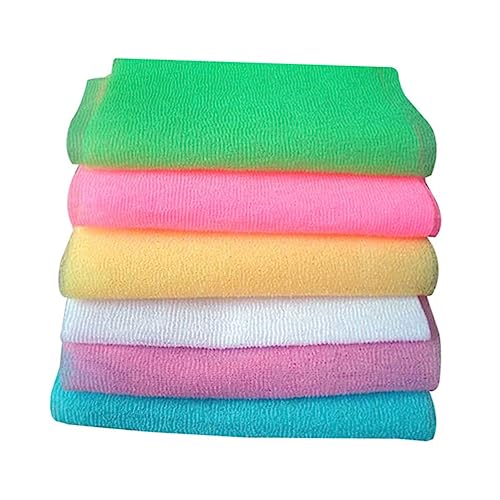 SAFIGLE 6 Stück Teiliges Set Rückenreinigungstücher Lange Streifen Badetücher aus Nylon Wiederverwendbar und Waschbar für Einfaches Einreiben von Lotionen und von SAFIGLE
