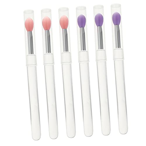 SAFIGLE 6 Stück Teiliges Silikon Lippenpinsel mit Deckeln Applikatoren für Lippenmaske Lipgloss und Lidschatten Transparentes Design für Einfache Handhabung von SAFIGLE