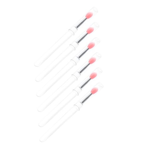 SAFIGLE 6 Stück Teiliges Tragbare Silikon Lippenstift Applikatoren mit Deckel Praktische Lippenbürste für Lippenmaske und Lidschatten für Make Up Anwendungen und Einfache Handhabung von SAFIGLE