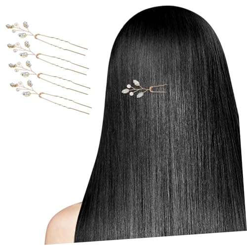 SAFIGLE 6 Stück Teiliges U förmiges Haarnadel Strass für Braut und Damen Leichte Stilvolle Hochzeits haarspangen Vielseitiger Haarschmuck für Hochzeit Party und Alltag von SAFIGLE