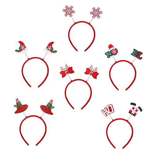 SAFIGLE 6 Stück Teiliges Weihnachts Haarreif Leichtes Party Cosplay Stirnband Bequemer Kopfschmuck für Weihnachtsfeier Rentier und Fest Dekoration Vielseitig und Robust für Festliche von SAFIGLE