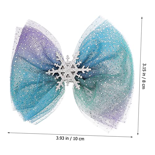 SAFIGLE 6 Stück Teiliges Weihnachts Haarspangen mit Schimmernden Schleifen Schneeflocken Haarschmuck Leicht und Langlebig Festliche Haarnadeln für Mädchen und Partys von SAFIGLE
