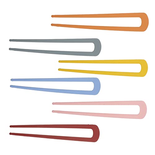 SAFIGLE 6 Stück U Förmige Haarnadeln Bunten Farben Haarklammern für Hochzeiten Partys und Besondere Anlässe Robuste Haarspangen aus Vielseitig Einsetzbar als Lesezeichen von SAFIGLE