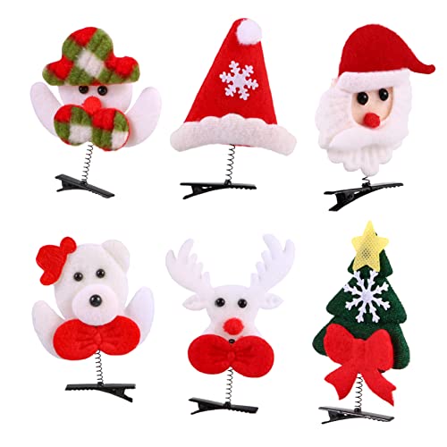 SAFIGLE 6er Set Weihnachts Haarklammern Haarspangen Mit Weihnachtsbaum Weihnachtsmann Schneemann Und Rentier Festliche Haaraccessoires Für Weihnachten Und Parties von SAFIGLE