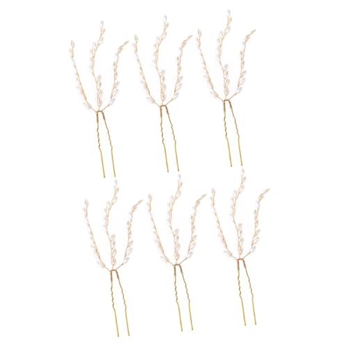 SAFIGLE 6 Stück Weizenohr Perlen Haarnadel Hochzeits Tiara Asiatisches Haarstäbe Für Frauen Perlen Haarstab Braut Hochzeit Perlennadeln Haar Accessoire Für Frauen Braut von SAFIGLE