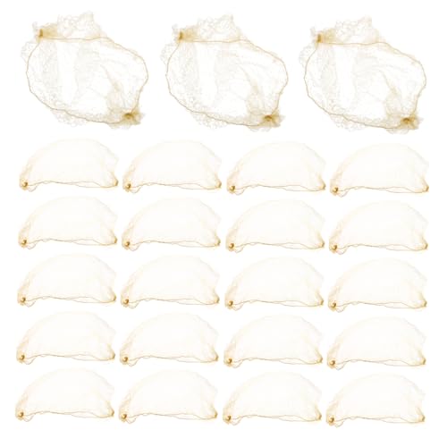 SAFIGLE 60 Stück Gold Haarnetze Unsichtbar Elastisch Netz für Dutt Haarstyling Ballett Tänzerinnen Frauen Mädchen Hochzeiten Alltag von SAFIGLE