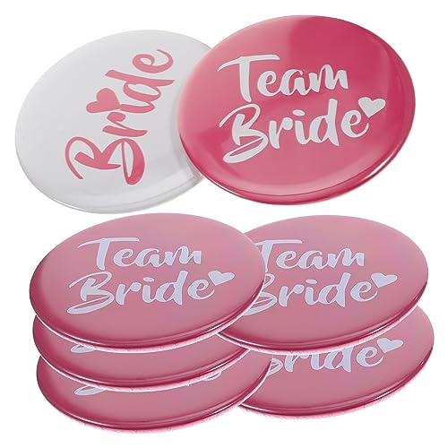 SAFIGLE 6st Abzeichen Brautduschengeschenke Für Gäste Brautparty Brautjungfern Bachelorette Geschenke Für Die Braut Junggesellinnenparty Knopfstift Ehrendame Metall Rosa Bilden Einstellen von SAFIGLE