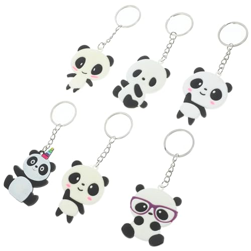 SAFIGLE 6stücke Schlüsselanhänger in Panda-Form Aus PVC Kreative Anhänger Für Schlüssel Tasche Oder Rucksack Modisches Für Geburtstag Und Feiertage von SAFIGLE