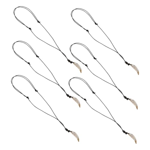 SAFIGLE 6stücke Teilige Zahnanhänger-halskette Aus Unisex-kette Mit Künstlichen Zähnen Für Alltag Und Partys von SAFIGLE