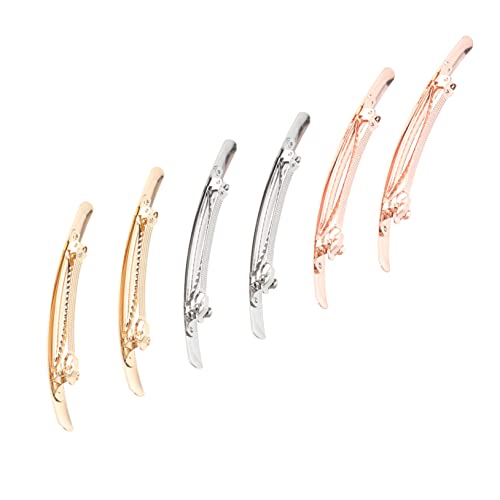 SAFIGLE 6Stücke Haarspangen Glatte Oberfläche Gebürstet Silber Roségold Haarnadeln für Damen für Schule Feiern und Besondere Anlässe von SAFIGLE