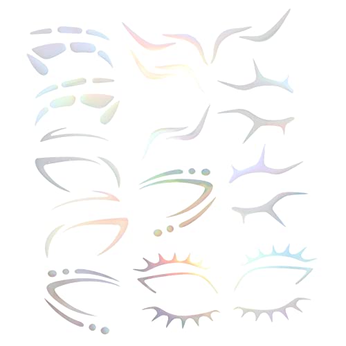 SAFIGLE 6stücke Gesichtsaufkleber Für Augen Make-up Temporäre Gesicht Tattoos Augentattoo Aufkleber Eyeliner Sticker Für Halloween Karneval Cosplay von SAFIGLE