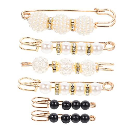 SAFIGLE 6Stücke Perlen Sicherheitsnadel für Damen Multifunktionale Brosche zur Anpassung von Kleidung Rock und Hosenbundfixierung Accessoire für Schals und Pullover von SAFIGLE