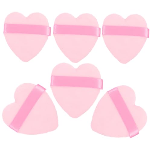SAFIGLE 6Stücke Puderquasten Liebe Herz Form Puderquasten für Make Up Geeignet zum Auftragen von Foundation und Puder für Empfindliche Haut Teilig von SAFIGLE