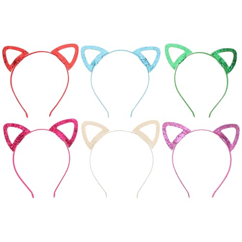 SAFIGLE 6stücke Katzenohr-haarreif Aus Katzenohr-stirnband Für Junge Mädchen Leicht Und Formstabil Passend Für Viele Kindergrößen Für Kostümpartys Und Karneval von SAFIGLE