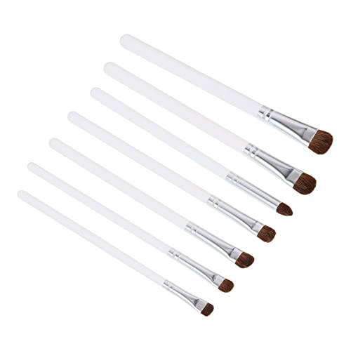 SAFIGLE 7 Stück Lidschatten-Pinsel-Set Bausatz Make -up -Tool Geschmeidiger Make-up-Pinsel Mischen Lidschatten-Applikatoren Lidschatten -Applikatorbürste Holzgriff Weiß von SAFIGLE