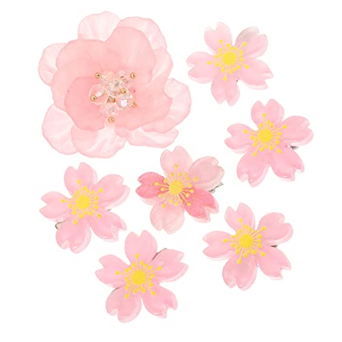 SAFIGLE 7 Stücke Kirschblüten Haarspangen Blumen Haarclips für Damen Dekorative Haarschmuck für Mädchen Leichtes Rutschfestes Design für Verschiedene Frisuren von SAFIGLE