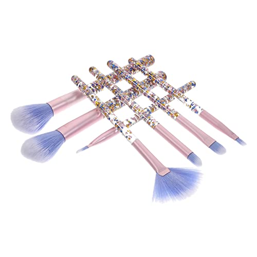 SAFIGLE 7Stücke Teiliges Kosmetikpinsel mit Transparenten Kristallgriffen Make Up für Lidschatten und Mischungen für Sicher und Einfach zu Reinigen von SAFIGLE