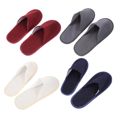 SAFIGLE 8 Paare Faltbare Hausschuhe aus Strapazierfähigem Frottee Rutschfest Leicht und Tragbar für Damen und Herren als Gästehausschuhe Hotelslipper und Reiseslipper Zufällige Farbe von SAFIGLE