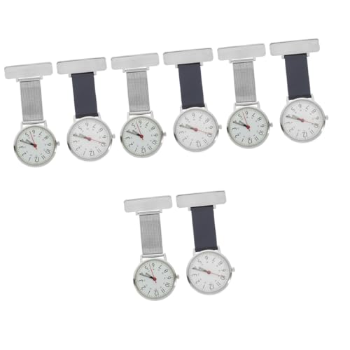 SAFIGLE 8stücke Metall Arztuhr Für Krankenschwestern Tragbare Taschenuhr Elegantes Design Praktische Und Dekorative Uhr Für Medizinisches Personal Silberne Und Blaue Ausführung von SAFIGLE