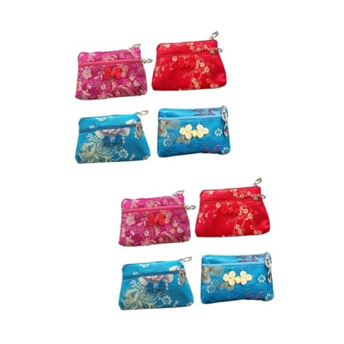 SAFIGLE 8 STK Geldbörse Mini-geschenktüten Geldbeutel Aus Schmuckbeutel Mit Reißverschluss Geschenkbeutel Zum Sticken Seidentasche Münzfach Chinesischer Seidenbeutel Die Seide von SAFIGLE