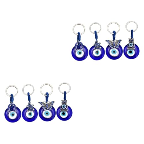 SAFIGLE 8 STK Schlüsselanhänger Tragbarer Zauber des Bösen Blicks Autozubehör Böser Blick Auto Charme Dekorative Böse-Augen-dekore Böser Blick Geldbörse Zubehör Fürs Auto Legierung von SAFIGLE
