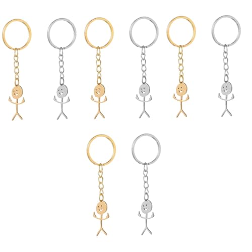 SAFIGLE 8 STK Schlüsselanhänger twocolors Two Colors schlusselringen unikal Silve roststop Keyring die interessanten Funky Jewelry amis Taschenzubehör Taschenanhänger Schlüsselringe Metall von SAFIGLE