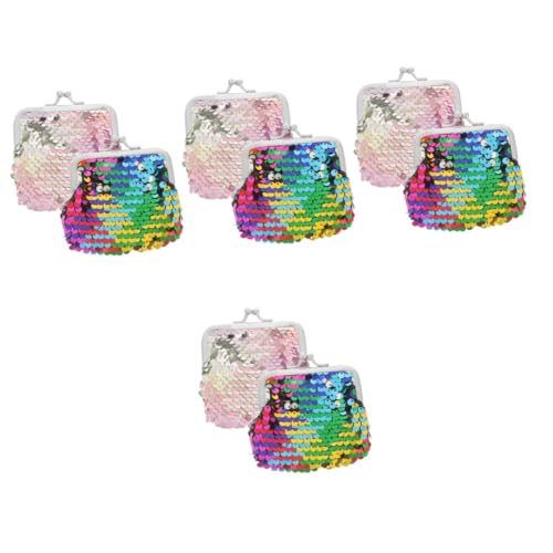 SAFIGLE 8stücke Pailletten-münzbörsen Mit Kussverschluss Glänzende Geldbörse Für Damen Und Mädchen Tragbar Und Leicht Für Münzen Und Kleinigkeiten von SAFIGLE