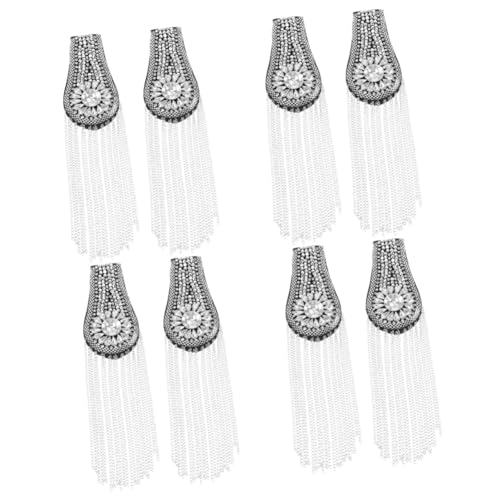 SAFIGLE 8 Stk Schulterklappen mit Quaste Epaulettenschmuck DIY-Kleidungszubehör Epaulette für Frauen Schulterklappen Schmuck Randbereich strass stoff zubehör Schulter-Arm-Dekoration Metall von SAFIGLE