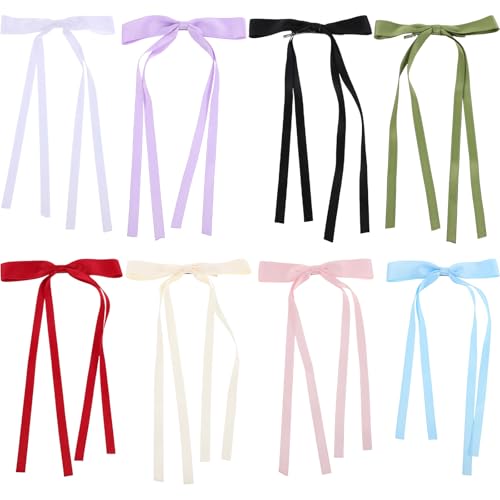 SAFIGLE 8 Stück Haarschleifen-Clips mit Quaste für Damen – Haarspangen mit Metallklauen, Schleifen, Weihnachts-Haar-Accessoires für Mädchen, Teenager, Kinder, Frauen von SAFIGLE