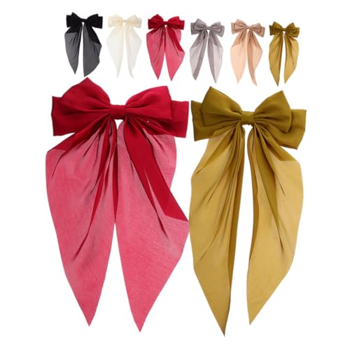 SAFIGLE 8 Stück Haarspange mit großer Schleife klein Schleife Haarspange Dame seidig Haarschleifen Klammer Haarspangen zum Schminken Haarbänder für Frauen Haarband Stoff von SAFIGLE