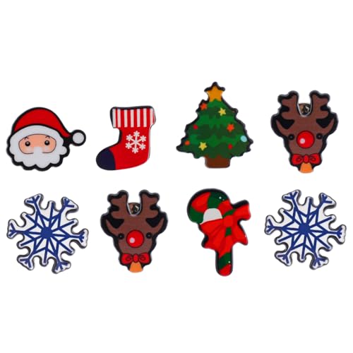 SAFIGLE 8 Stück Teiliges Cartoon Weihnachtsbroschen Lustige Weihnachtsabzeichen mit Verschiedenen Motiven Langlebige Anstecknadeln für Weihnachtsfeiern und Festliche Outfits von SAFIGLE