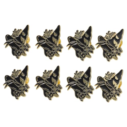 SAFIGLE 8 Stück Teiliges Halloween Katzen Anstecknadel Schwarze Legierung Broschen mit Hexenhut Design Detailreiche Emaille Vielseitiges Schmuckzubehör für Damen Cardigans Schals Rucksäcke von SAFIGLE