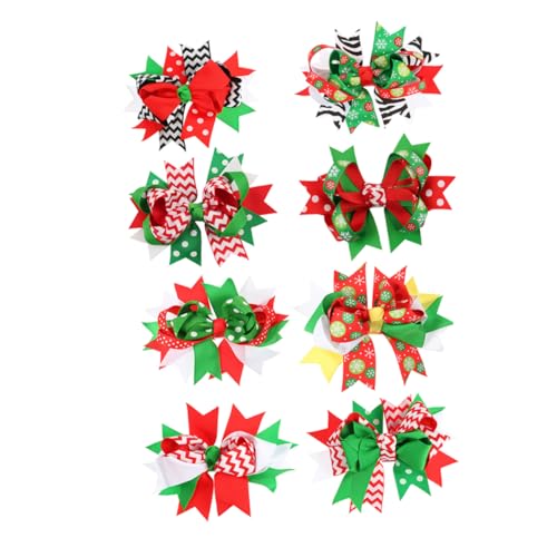 SAFIGLE 8 Stück Teiliges Weihnachts Haarschleifen Bow Knoten Haarklammern für Damen Partyfest Hochwertige Haarspangen mit Festlichem Design Langlebig Sicher und Einfach zu Tragen von SAFIGLE