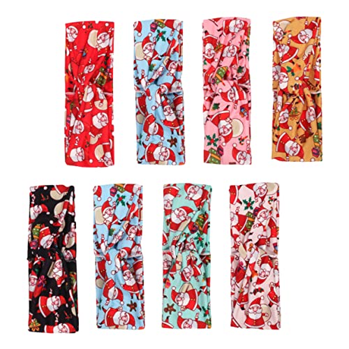 SAFIGLE 8 Stück Teiliges Weihnachts Stirnband Elastisch Weihnachtliche Haarschmuck mit Kreativem Muster Atmungsaktiv Komfortabel für Mädchen und Frauen Festliche Kopfbedeckung von SAFIGLE