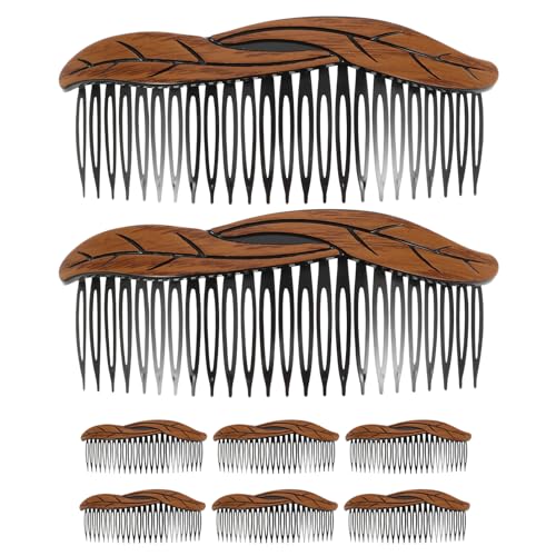 SAFIGLE 8-Teiliger Kunststoff-Haarseitenkamm: 24-Zahn- -Stylingkamm Mit Starkem Halt Für Frauen Und Mädchen – Dreh-Haarspange Für Das Haarstyling von SAFIGLE
