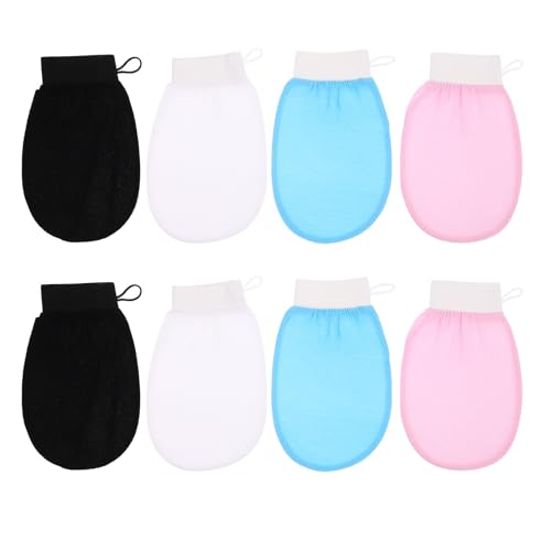 SAFIGLE 8-teiliger Körperpeeling-Handschuh: Doppelseitiger Peeling-Handschuh für Frauen – Asiatische Körperpeeling-Handschuhe aus Viskosefaser, Badezubehör zum Entfernen abgestorbener Haut aus der von SAFIGLE