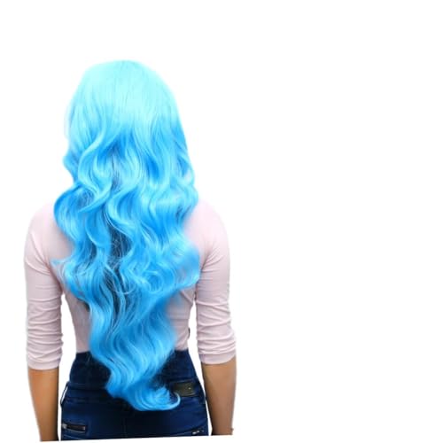 SAFIGLE 80 lange lockige Perücke mit Party Perücke Welle wackelt Teil lange haarperücken Perücke Cosplay bunte Perücken für Frauen lockige Perücken mit Blau SAFIGLE 80 lange lockige Perücke mit Party Perücke Welle wackelt Teil lange haarperücken Perücke Cosplay bunte Perücken für Frauen lockige Perücken mit Blau von SAFIGLE
