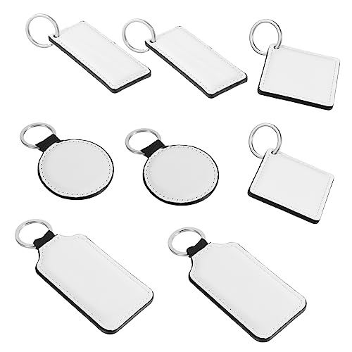 SAFIGLE 8 Stücke Wärme Transfer Schlüsselanhänger Leder Handwerk Schlüssel Blank Für Auto Dekorationen von SAFIGLE