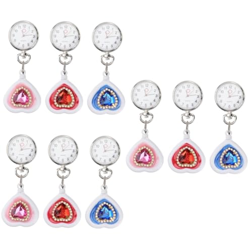 SAFIGLE 9 einziehbarer Schwesterntisch Digitale Herrenuhren Uhr mit Silikonhülle Taschenuhr arztbedarf Clips Brosche Quarzuhr Krankenschwester Uhr tragbar Gürtel Stift von SAFIGLE