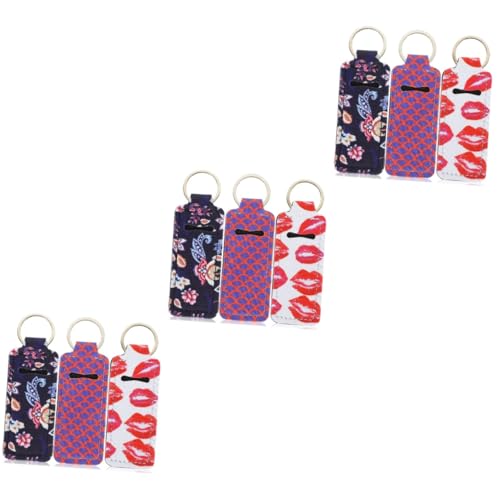 SAFIGLE 9 STK Lippenstift-Set Lippenbalsam-Set Lippenstift-ärmel Lippenbalsam-schlüsselanhängerhalter Halter Für Lippenbalsam Lippenstift-Organizer Lippenbalsamhülle Inhaber Neopren von SAFIGLE