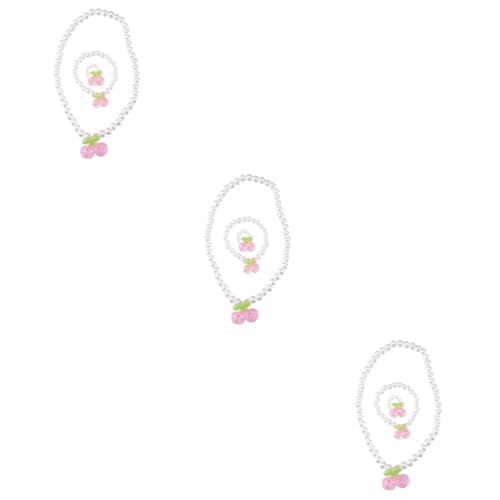 SAFIGLE 9 Stk Kirschenkette für Kinder kindergeburtstags mitgebsel perlenkette Kinder Geburtstagsgeschenk pearl necklace Halsband Halskette Perlenschmuck für Kinder Obst einstellen Weiß von SAFIGLE