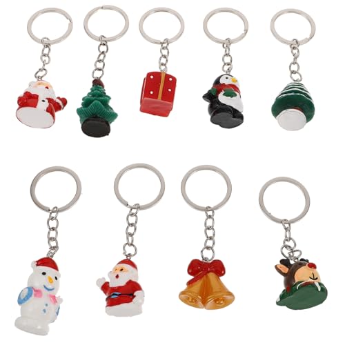 SAFIGLE 9stücke Schneemann Aus Harz Schlüsselanhänger Weihnachtsschlüsselanhänger Cartoon-schlüsselanhänger Dekorationszubehör Autoanhänger-schlüsselanhänger von SAFIGLE