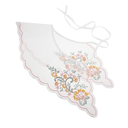 SAFIGLE Abnehmbarer Damen Fake Collar mit Besticktem Blumenmuster Weicher Schalkragen Vielseitiger Einsatz für Pullover Mäntel und Kleider Komfortables Design für Alltag und Festliche von SAFIGLE