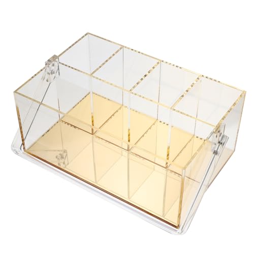 SAFIGLE Acryl Kosmetik Organizer mit Fächern Transparenter Make Up Halter für Lippenstifte und Hautpflegeprodukte Stabiler und Langlebiger Aufbewahrungsbox für Schminktisch und Badezimmer von SAFIGLE