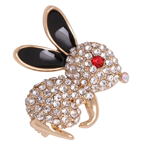 SAFIGLE Alloy Fashion Rabbit Corsage Volldiamant Brosche für Frauen Legierungsbrustnadel Strass Brosche Perfektes Zubehör für Hochzeit Party und von SAFIGLE