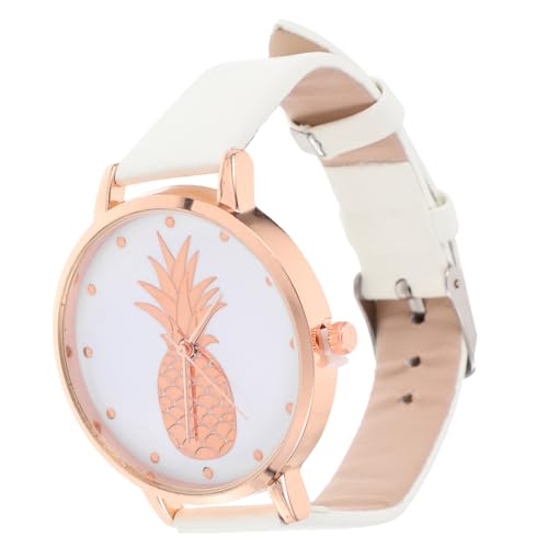 SAFIGLE Ananas Uhr damenuhr damenarmbanduhr frauenuhren Frauen quarzuhr Mädchenuhr Lederuhr armbanduhren für Damen Uhr mit Lederarmband Damenmodeuhr Anschauen Quarzuhren Gurt Fräulein Weiß von SAFIGLE