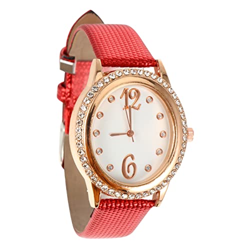 SAFIGLE Uhr Mit Lederarmband Ovale Quarzuhr Für Damen Verstellbares Armband Für Mädchen Leichtes Freizeitdesign von SAFIGLE